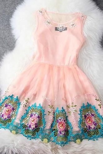 Summer High- Beaded Embroidery Princess Dress AX100102ax