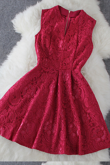 Slim Lace Sleeveless Dress