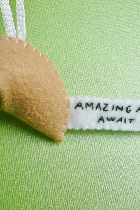 Inspiring Fortune Cookie Ornament - Amazing Adventures Await You