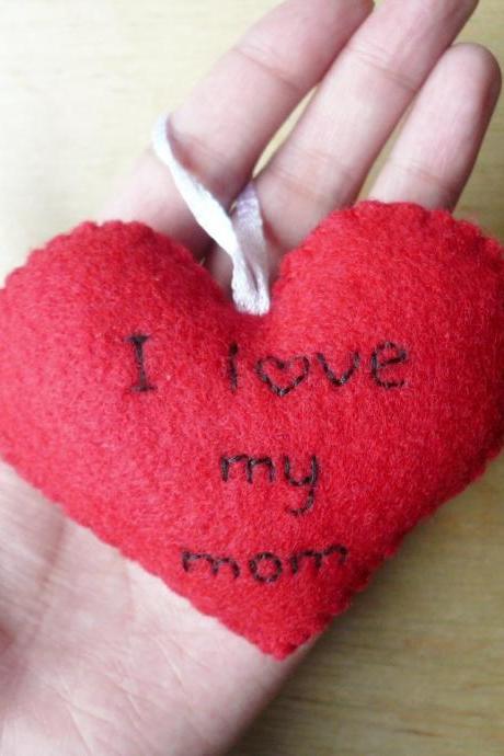 Heart Ornament - I Love My Mom