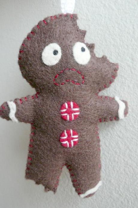Terrified Gingerbread Man - Funny Ornament