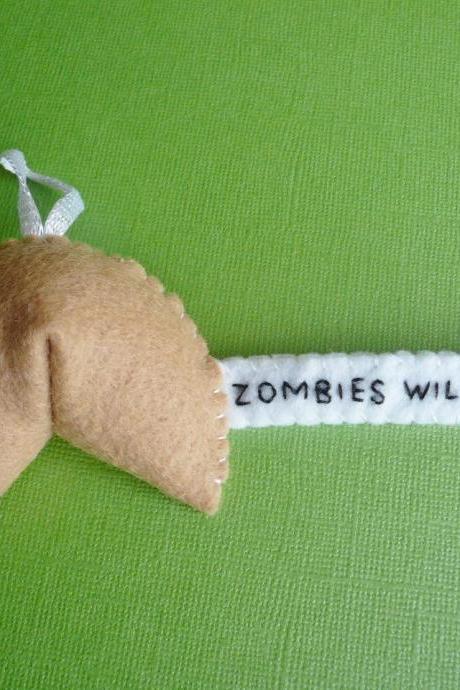 Felt Ornament Funny - Zombie Fortune Cookie