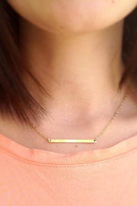 gold necklace- bar necklace - gold bar necklace - gold filled necklace- bar jewelry B009