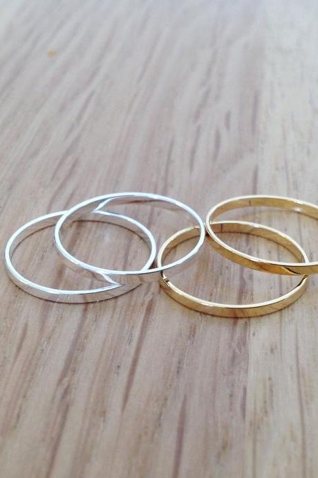 Set Of 4 Rings, Stacking Rings, Knuckle Rings, Thin Rings, Tiny Ring, Stackable Rings, Silver Knuckle Rings A10