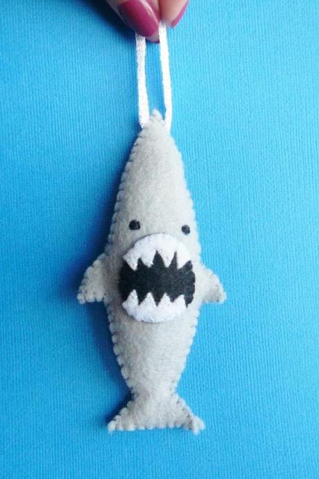 Funny felt ornament - Ferocious Shark