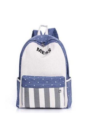 Leisure Star Strip Print Backpack Schoolbag