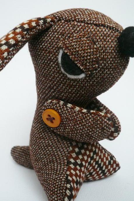 Stuffed animals - Evil Dog - Brown Vintage style