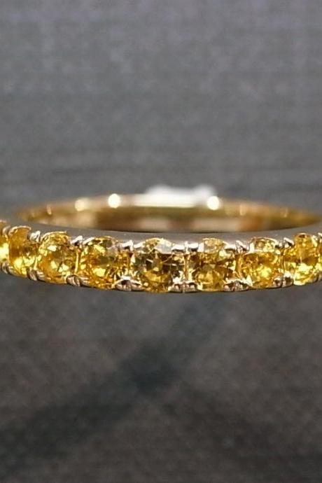 Yellow Sapphire Wedding Ring In 14k Yellow Gold