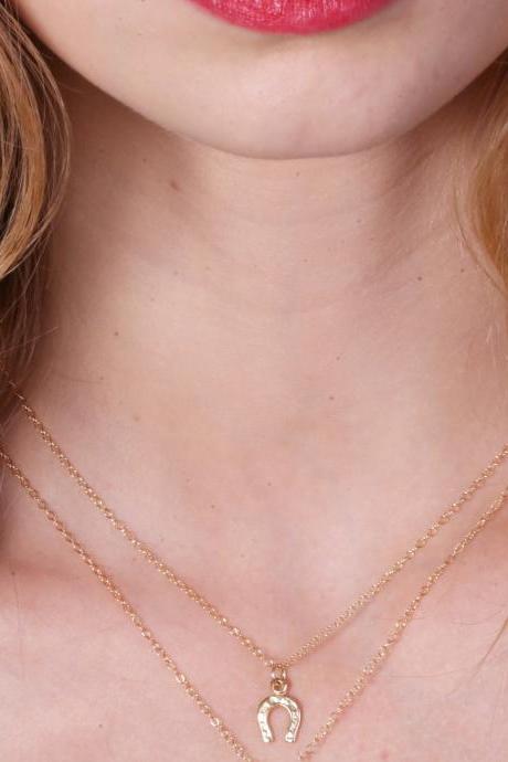 Horseshoe necklace, gold necklace, gold filled horseshoe necklace, everyday necklace, dainty necklace,1 horseshoe necklace D7