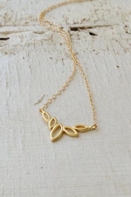 Gold necklace, gold flower necklace, lotus necklace, dainty necklace, simple gold necklace, 1gold filled necklace - D5