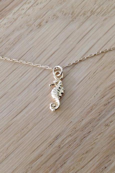 gold necklace, gold Walrus necklace, summer necklace, simple necklace, tiny gold necklace,1 petite jewelry D38