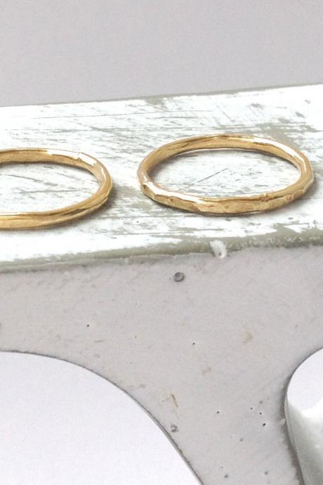 Thin gold ring, gold stacking rings, above knuckle rings, 1stack rings-A3