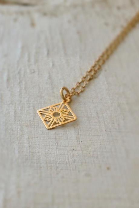 gold necklace, tiny necklace, simple necklace, tiny gold necklace, petite jewelry - A549