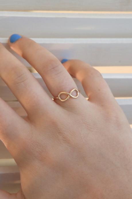 Infinity Ring, Above Knuckle Ring, Gold Infinity Ring, Mid Knuckle Rings, Small Gold Ring, Thin Rings, Gold Knuckle Rings - A1