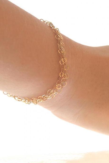 Gold bracelet, chain bracelet, simple gold bracelet, delicate bracelet, dainty bracelet, gold filled A503