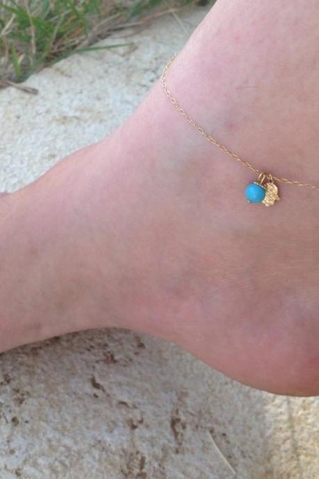 Gold anklet, hamsa anklet, Turquoise anklet, luck jewelry, gold hamsa anklet, anklet bracelet A531