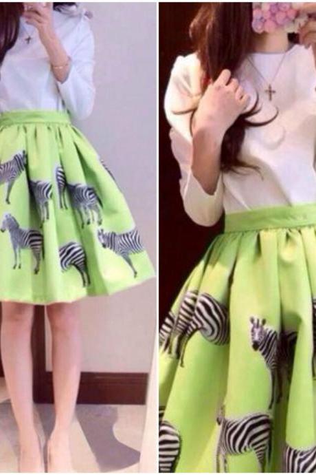 Adorable Zebra Print Retro Skirt
