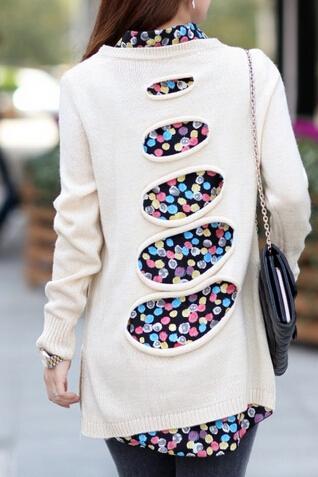 Two-piece Chiffon Long-sleeved Knit Sweater Jacket #ad101122fg