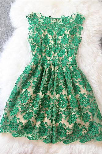 Lace Dress In Green