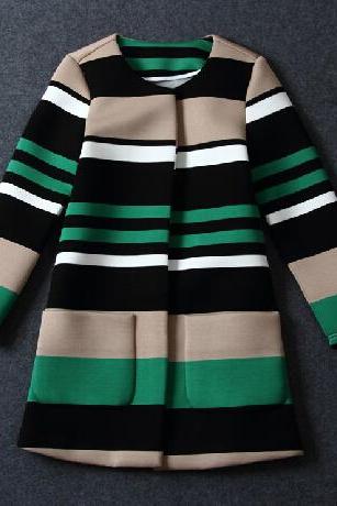 Striped cardigan coat AX101402ax