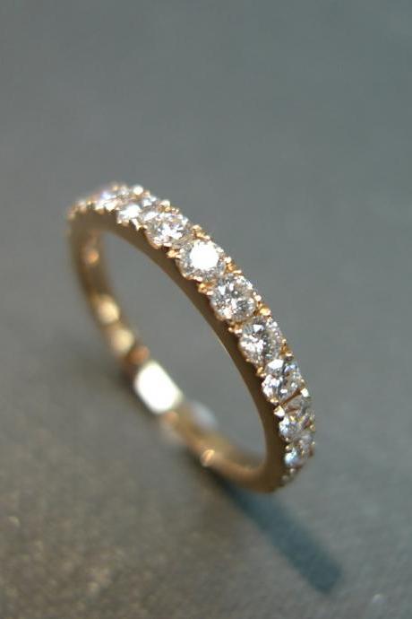 0.54ct Diamond Wedding Ring in 14K Rose Gold