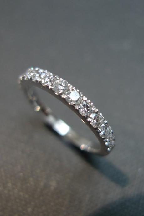 Anniversary Diamond Wedding Ring in 14K White Gold
