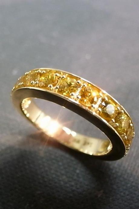 Yellow Sapphire Wedding Ring in 14K Yellow Gold
