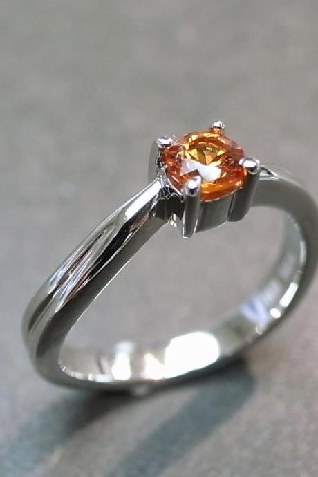 Citrine Engagement Ring In 14k White Gold