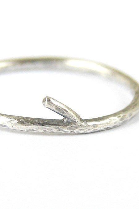 Branch ring. Simple minimalist sterling silver ring.