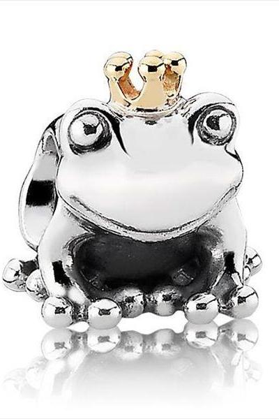 *Free Shipping* Frog Prince 925 Sterling Silver European Charms Silver Beads Compatible With Snake Chain Bracelets