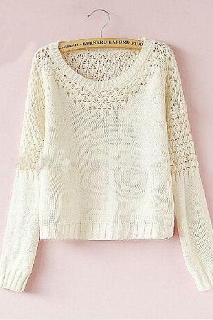 Loose Round Neck Long-sleeved Knit Sweater Ax101702ax
