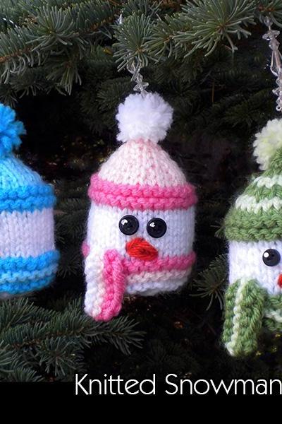 Knitted Snowman Ornament Knitting Pattern