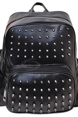 Street Style Black Studded Backpack