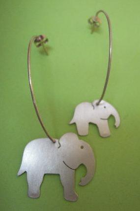 Elephant Hoop Earrings