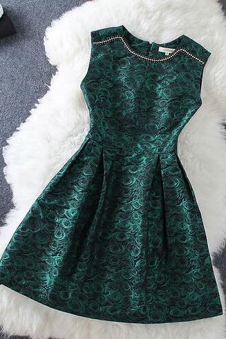 Elegant Printed Sleeveless Dress AX102001ax