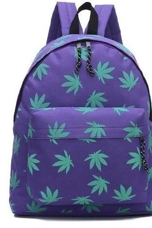Leaf Weed Schoolbag Backbag