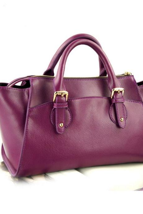 Elegant Leather Smiley Handbag