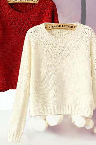 Sweet round neck knit sweater #DF102023HK