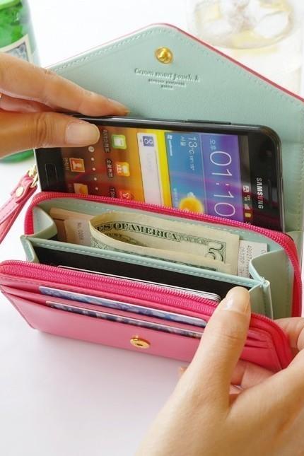 Multifunctional Envelope Wallet Purse Phone Case For IPhone 5/4s Galaxy S2/S3