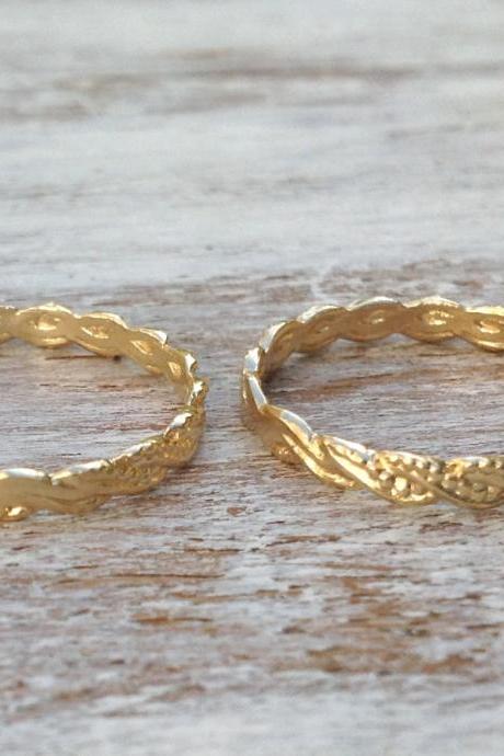 Gold Ring, Stacking Gold Ring, Knuckle Rings, Thin Gold Ring, Twisted Ring, Simple Gold Ring, Gold Knuckle Rings -602