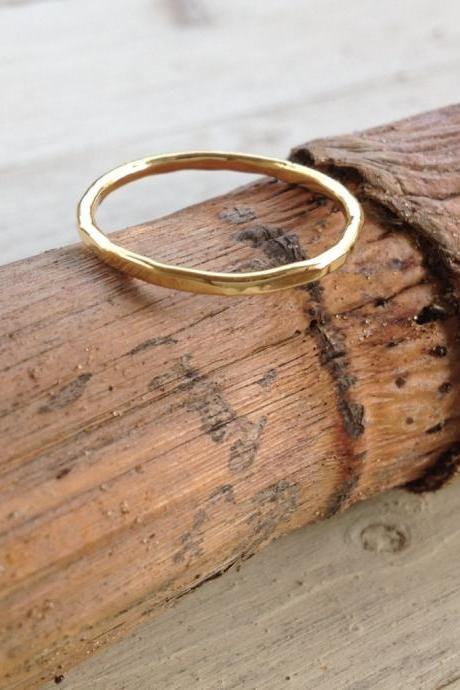 Stacking rings, gold ring, thin gold ring, above knuckle ring, hammered ring, simple ring, gold knuckle ring- RB1