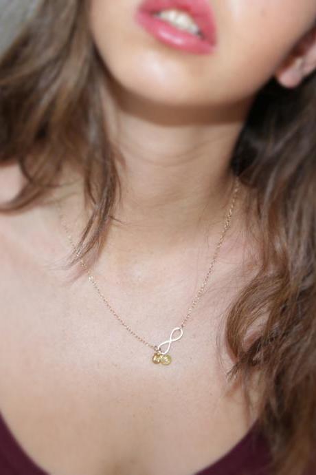 Initial necklace, infinity necklace, personalized necklace, Gold initial necklace, initial infinity 10011