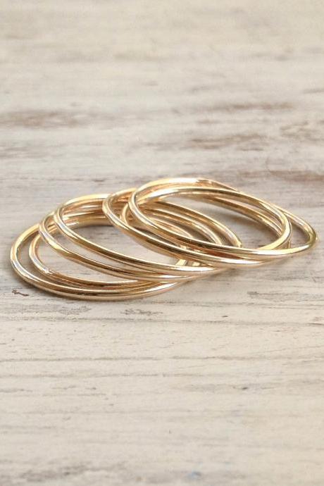 Knuckle Ring, Stacking Rings, Thin Ring, Gold Knuckle Ring, Simple Ring, Smooth Ring- R6