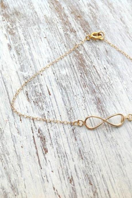 Gold anklet, infinity anklet, simple, infinity jewelry, delicate bracelet, gold infinity, goldfilled -520