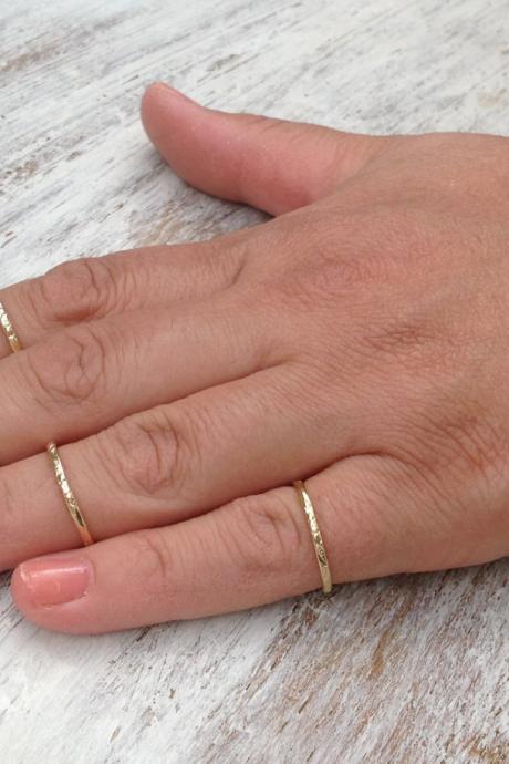 Stacking rings, Gold ring, stacking gold ring, knuckle rings, thin gold ring, hammered ring, tiny ring, gold knuckle rings -522/4
