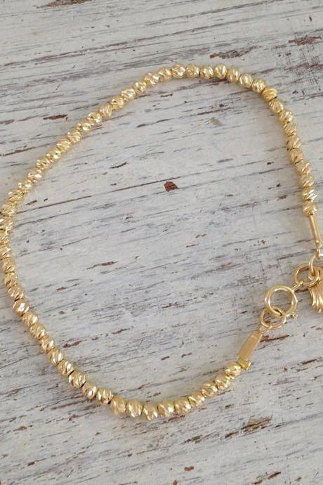 gold bracelet, Beaded bracelet, gold filled bracelet,gold filled beads, everyday bracelet, classic bracelet, gift for her -4402