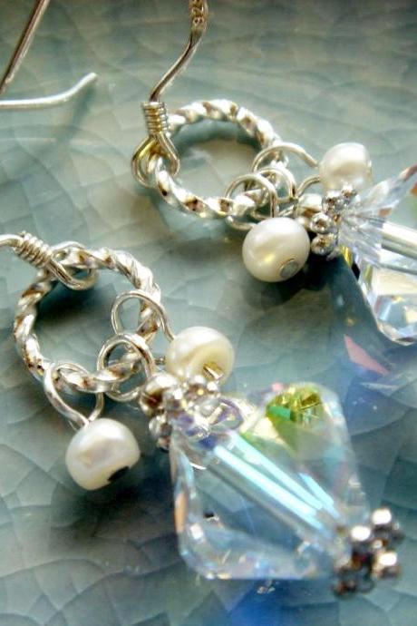 Edith Unique Swarovski Crystal Bridesmaid Earrings