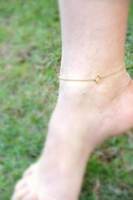 Anklet, gold bracelet anklet, simple gold anklet, gold filled -109