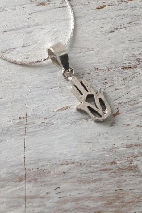 silver necklace, silver hamsa necklace, hamsa necklace, silver hamsa, evil eye necklace, hamsa 6602