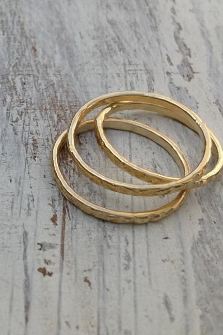 Stacking Ring, Gold Ring, Stacking Gold Ring, Knuckle Rings, Thin Gold Ring, Hammered Ring, Tiny Ring, Gold Knuckle Rings -522/3